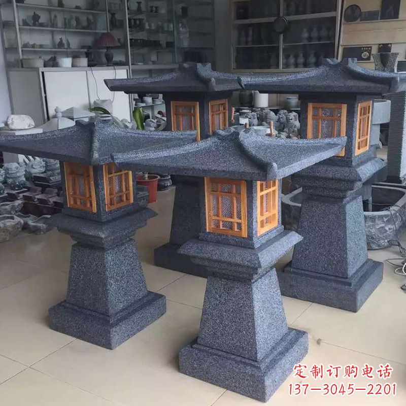 湖南大理石仿汉阙石雕灯笼