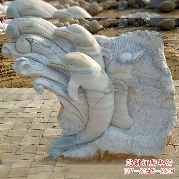 湖南海豚雕塑以大理石精美绝伦