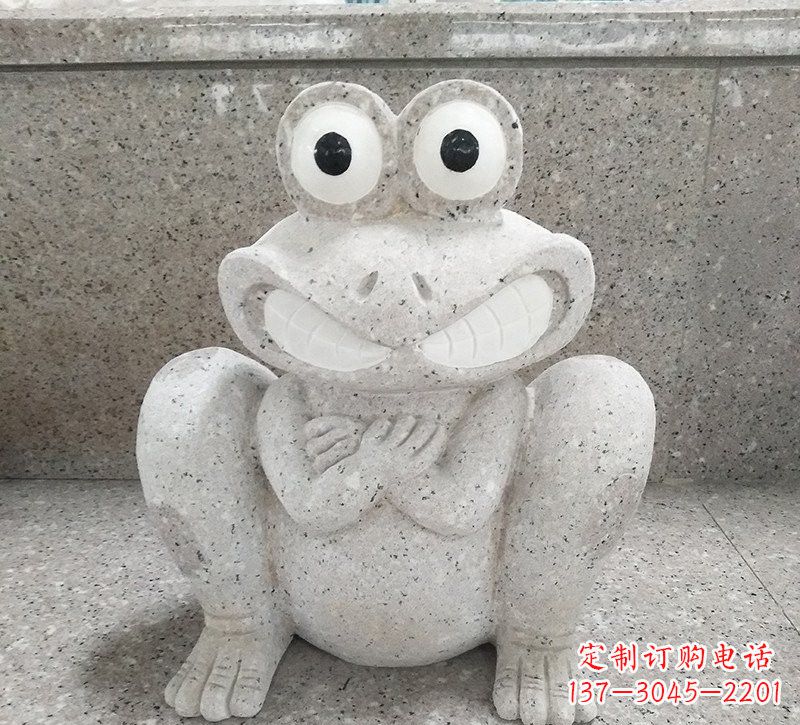 湖南大理石公园精美青蛙雕塑