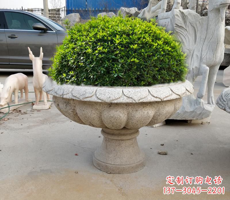 湖南大理石花盆雕塑 (2)