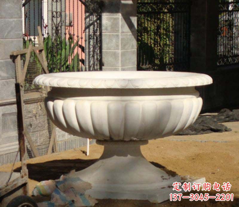 湖南大理石花盆雕塑1