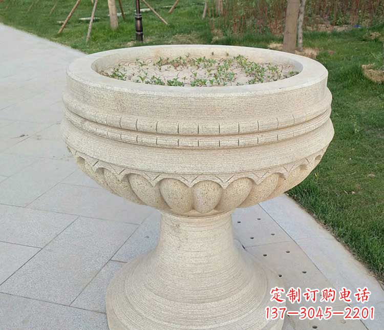 湖南大理石花盆公园石雕 (2)