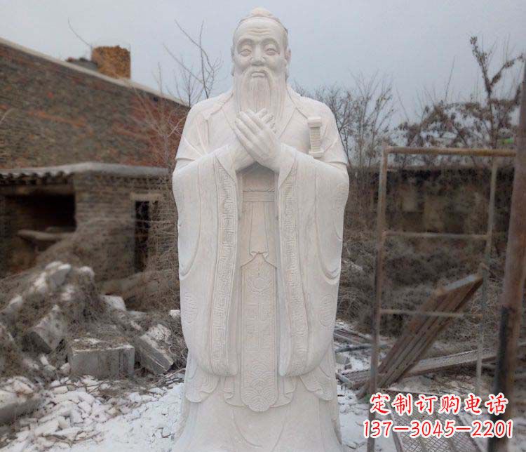 湖南大理石孔子行教像古代名人石雕