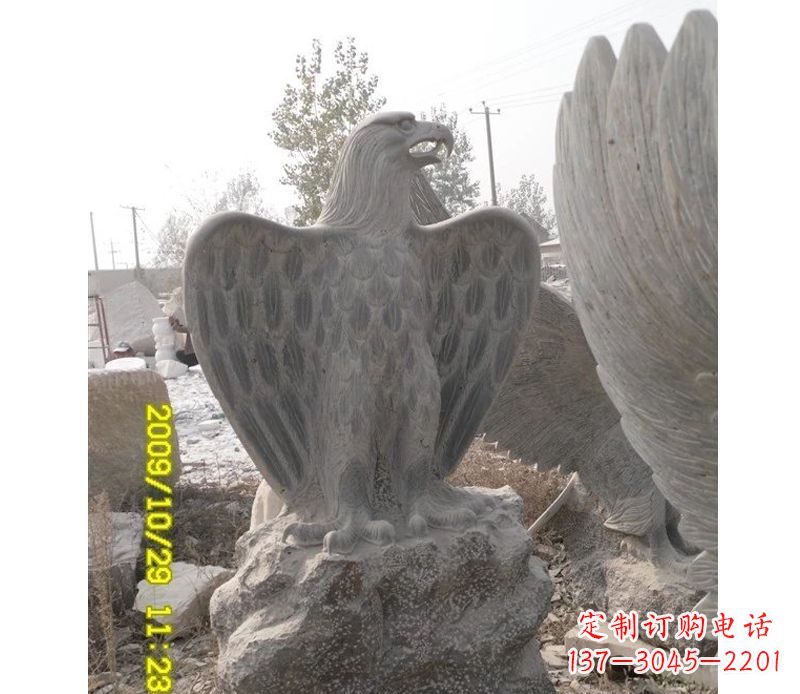 湖南大理石老鹰雕塑,高贵雄威气势