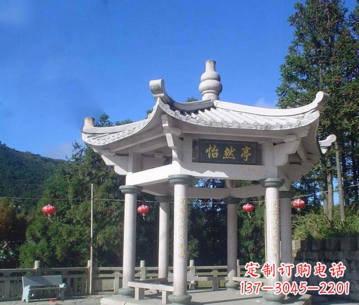 湖南大理石凉亭石雕 (2)