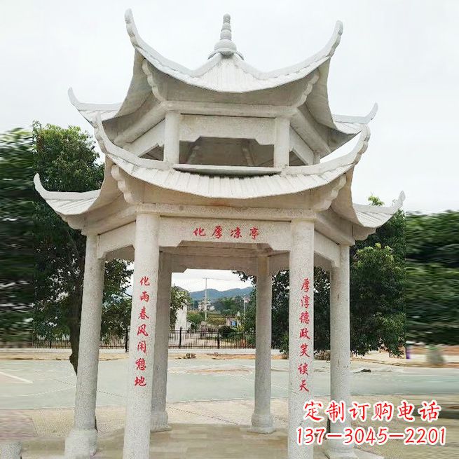 湖南大理石凉亭双层
