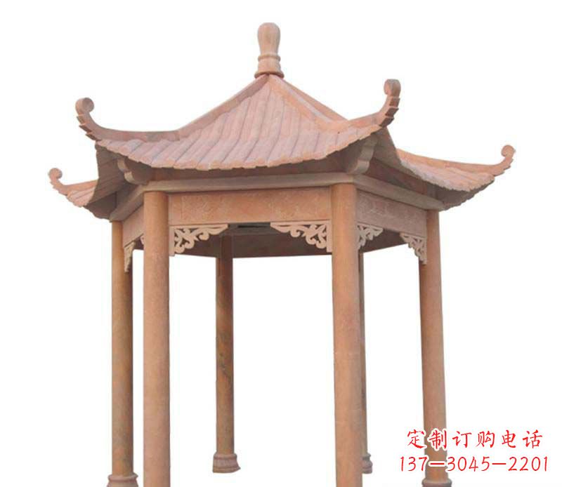 湖南大理石六角凉亭