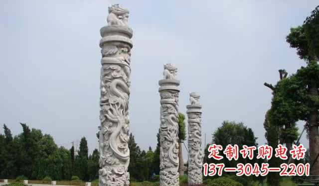 湖南大理石龙柱雕塑1