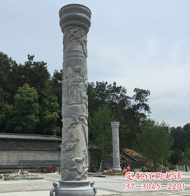 湖南大理石龙柱雕塑