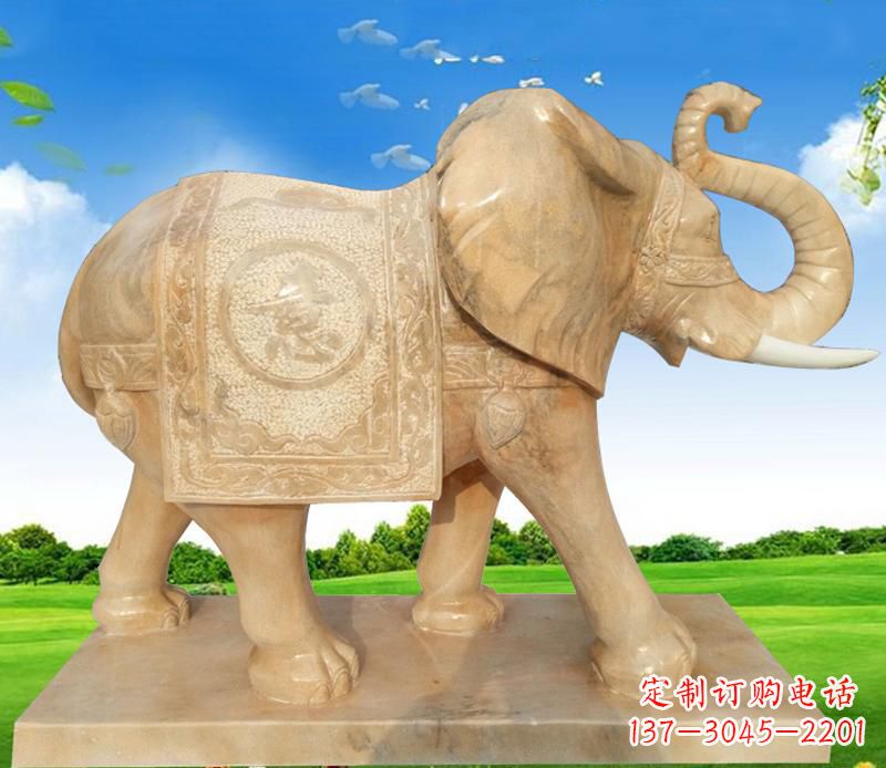湖南大理石喷水动物大象