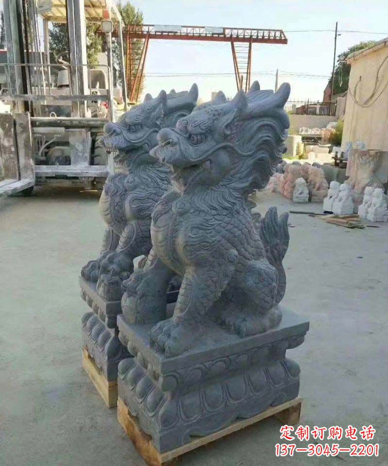 湖南精美大理石麒麟雕塑