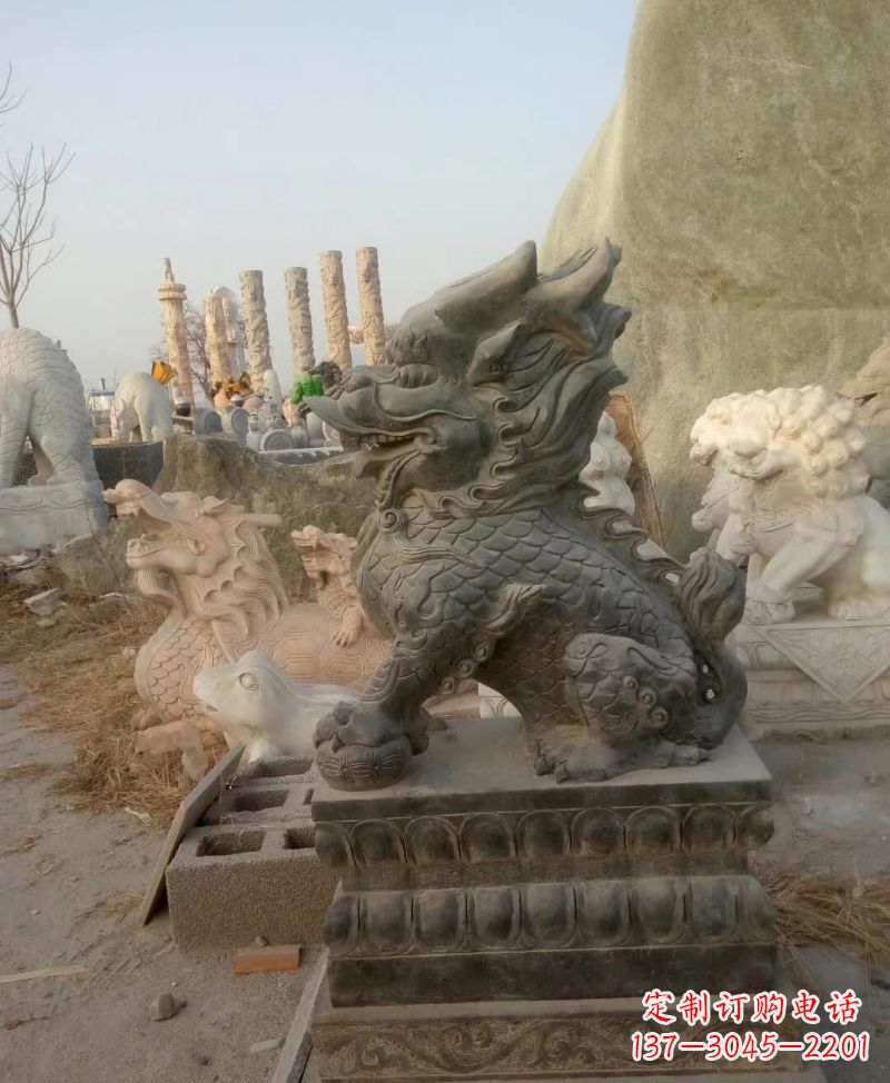 湖南新中式麒麟雕塑,精美细腻,艺术品级别