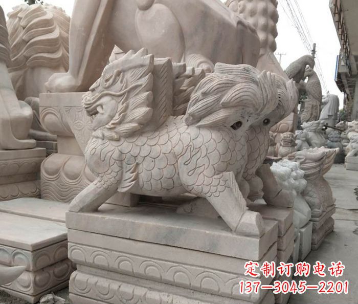 湖南大理石麒麟古代神兽石雕_2