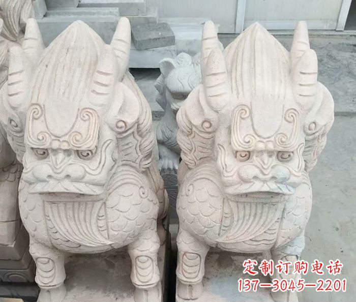 湖南大理石麒麟古代神兽石雕_1