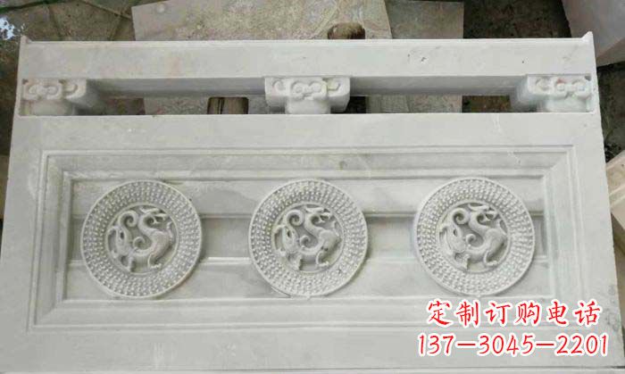 湖南大理石青龙石浮雕走廊栏板