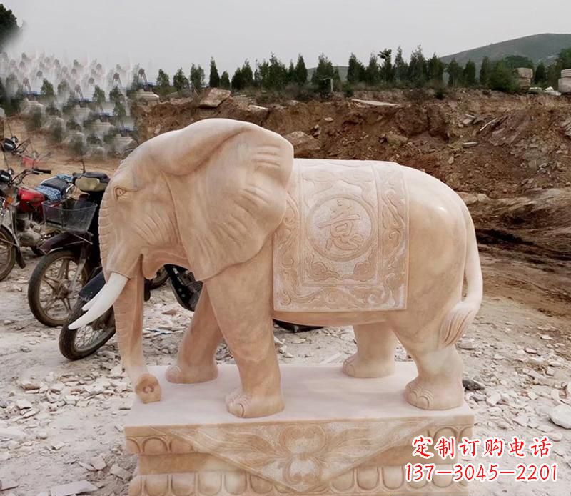 湖南优雅大象大理石雕塑