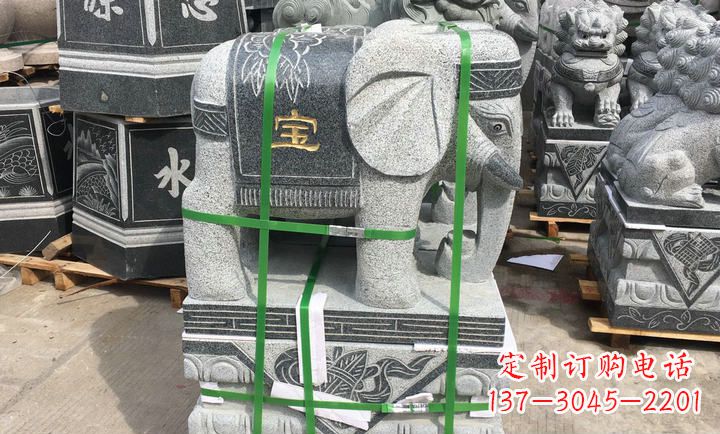 湖南大理石大象门口石雕
