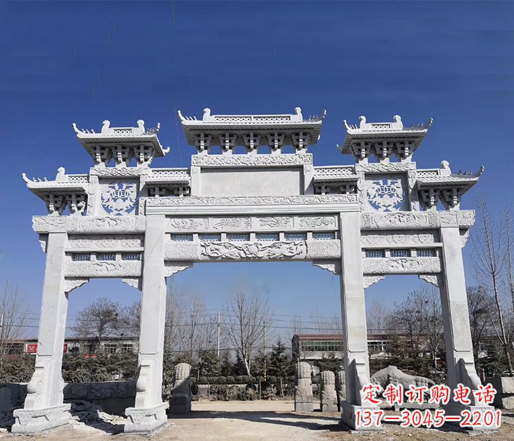 湖南特色大理石牌坊石雕
