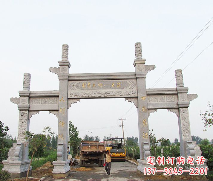 湖南大理石牌坊石雕,艺术精髓永不凋零