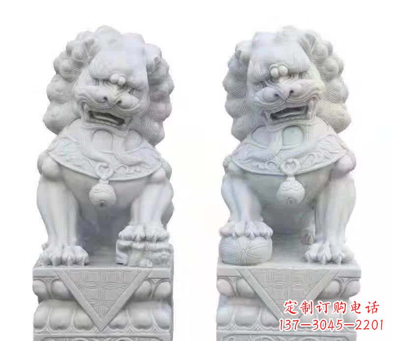 湖南大理石狮子雕塑震撼视觉、传承文化