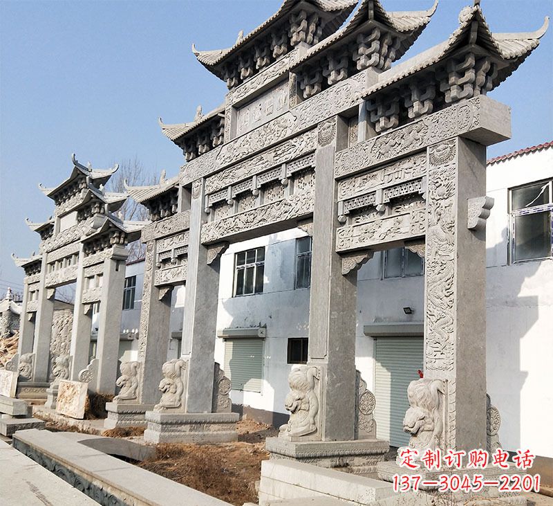 湖南大理石石雕牌坊雕刻