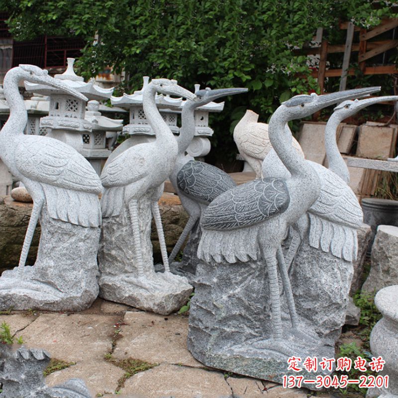湖南精美大理石仙鹤雕塑