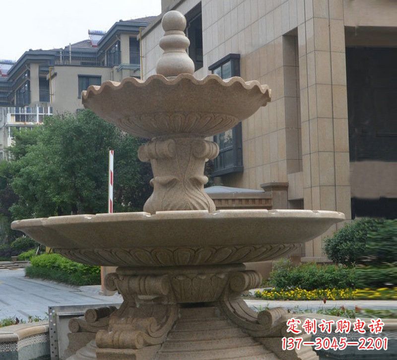 湖南大理石双层简约喷泉雕塑