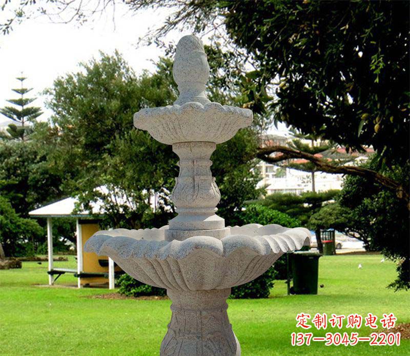 湖南大理石双层喷泉公园石雕