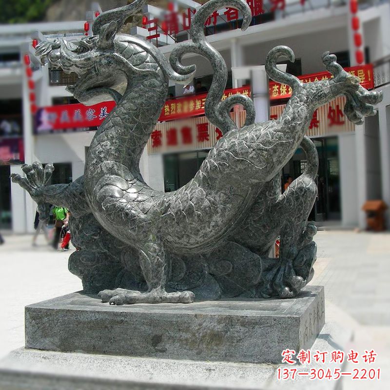 湖南传统的象征——大理石青龙雕塑
