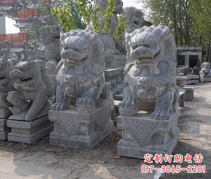湖南大理石寺庙石狮子 (3)