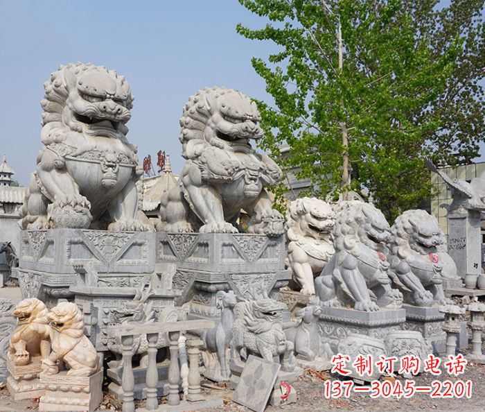 湖南大理石寺庙石狮子 (2)