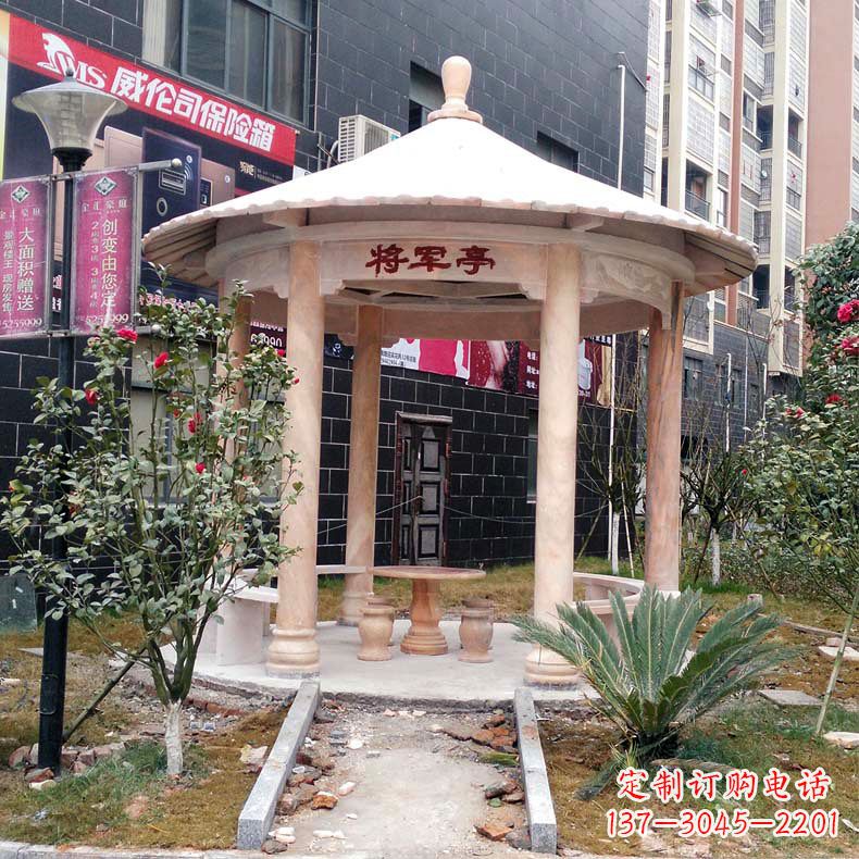 湖南精美大理石凉亭雕塑