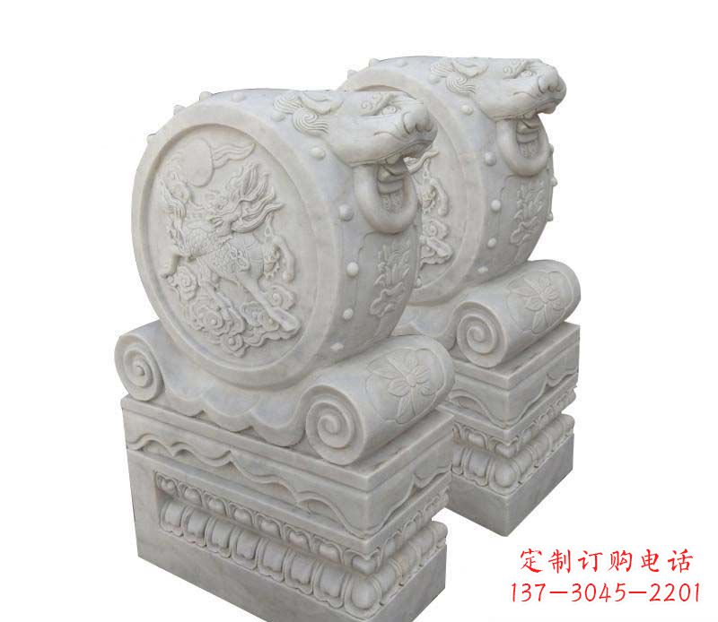 湖南大理石狮子头门墩雕塑