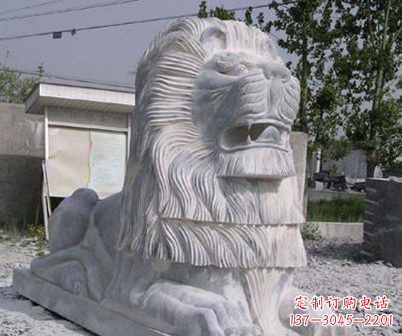 湖南大理石西洋狮子石雕塑