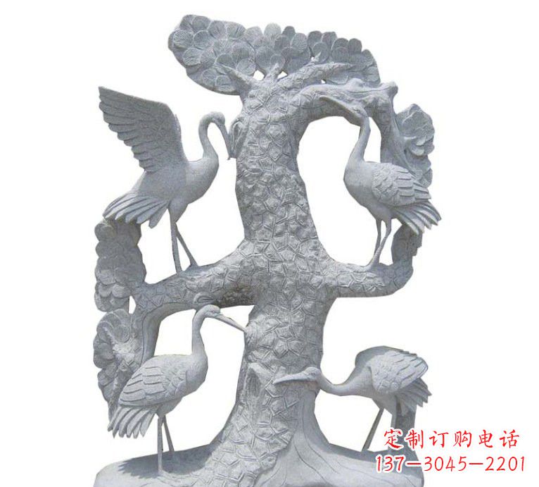 湖南精美大理石松树雕塑