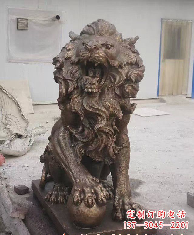 湖南大理石狮子雕塑,演绎优雅狮子魅力