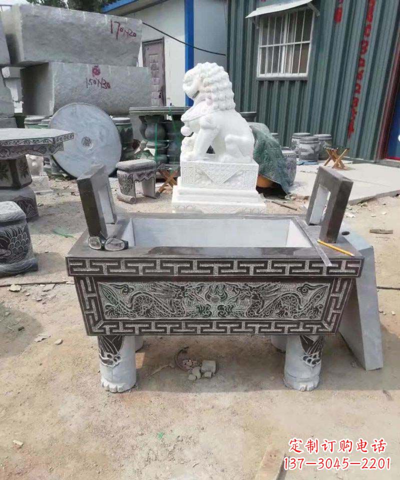 湖南精美大理石香炉雕塑