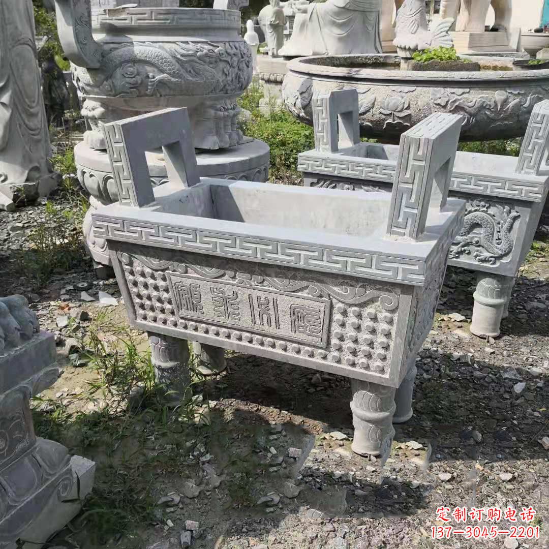 湖南精美大理石香炉石雕