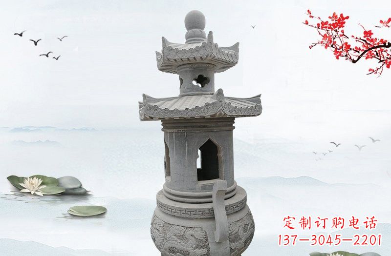 湖南精美工艺石香炉雕塑