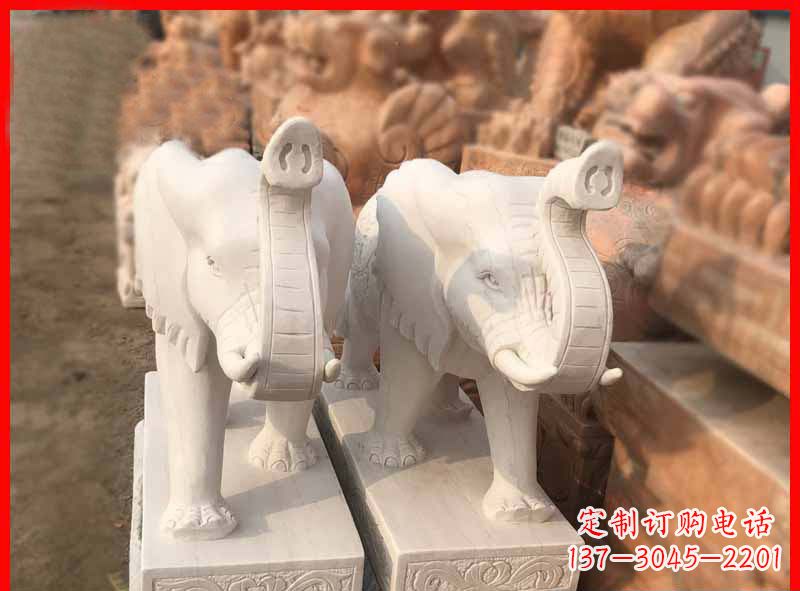 湖南产品名称大理石小象招财石雕
