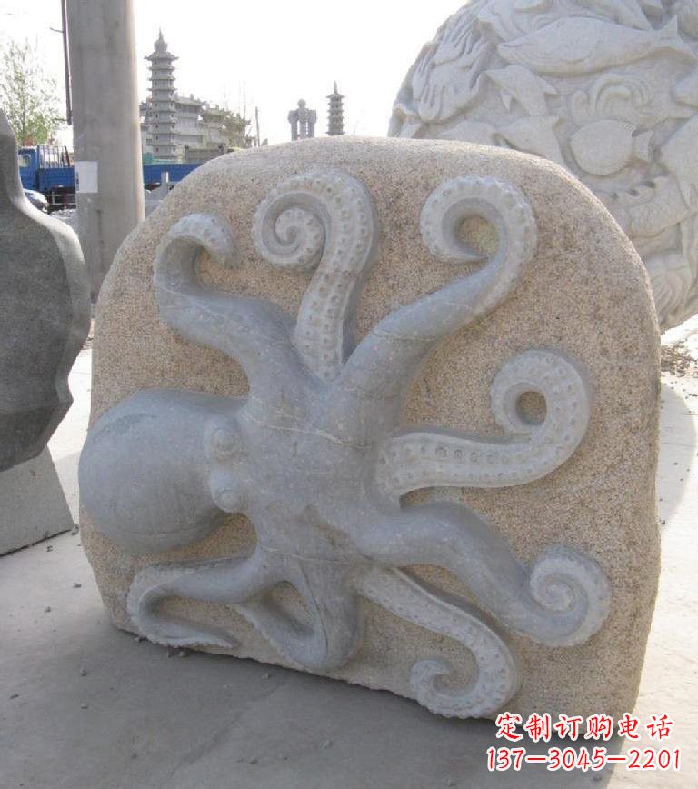 湖南精美大理石章鱼雕塑