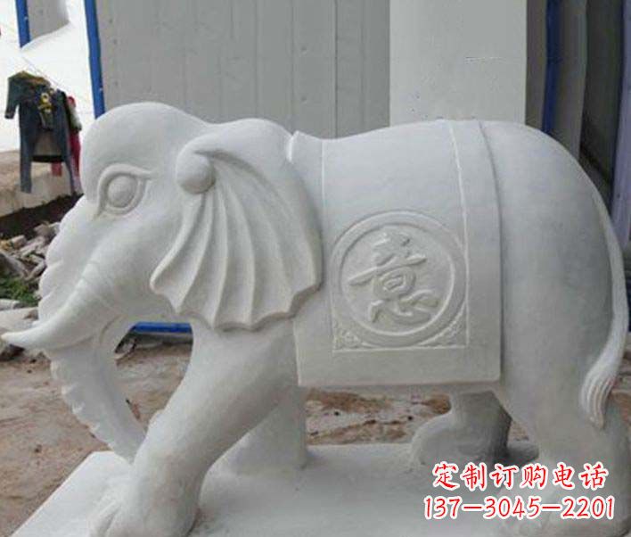 湖南传承财富祝福,大理石招财大象雕塑
