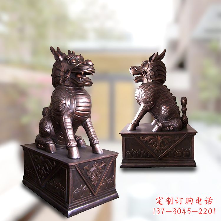 湖南麒麟铜雕 加持门庭安宁