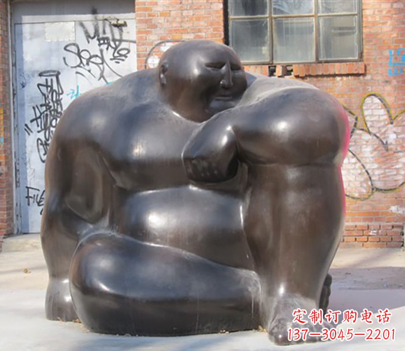 湖南铜雕大胖子男人雕塑
