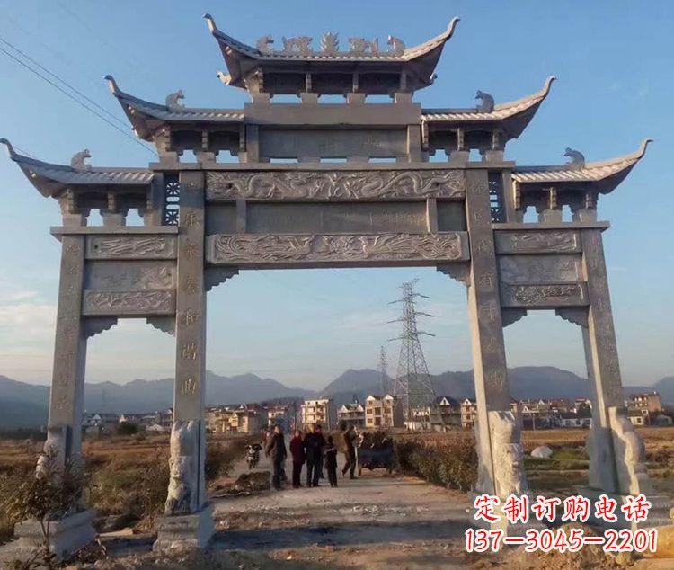 湖南大石牌坊雕塑—中领雕塑定制专业