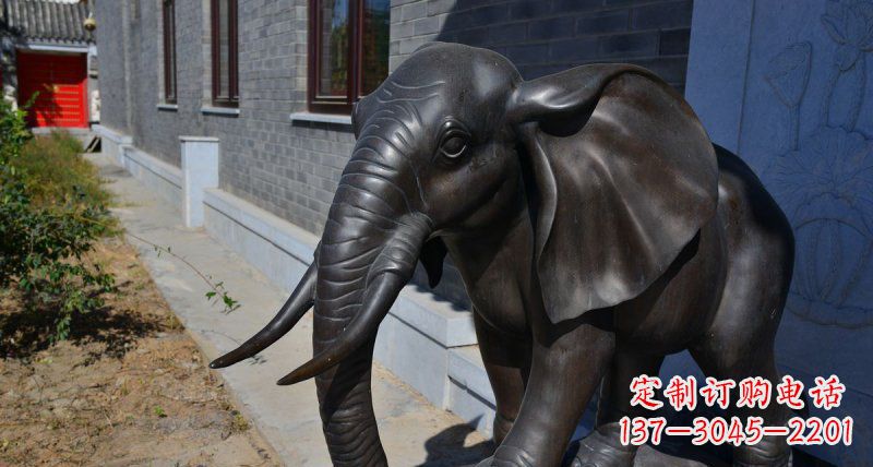 湖南大象动物铜雕 (2)