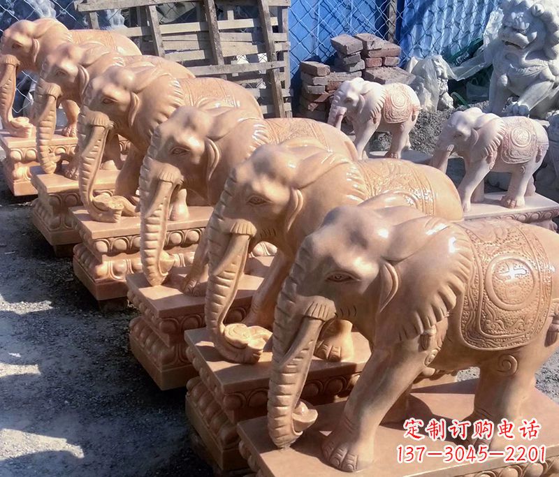 湖南大象喷水石雕