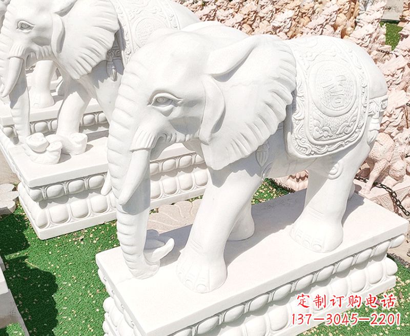 湖南精美工艺 大象石雕雕塑
