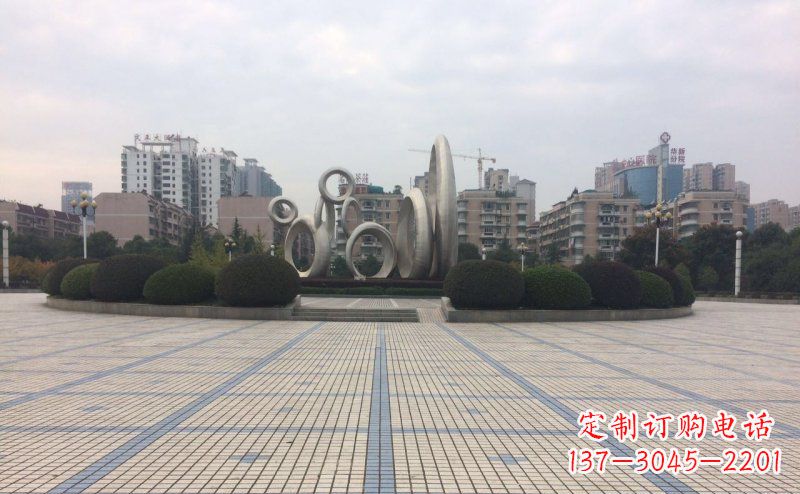 湖南中领雕塑不锈钢圆环雕塑