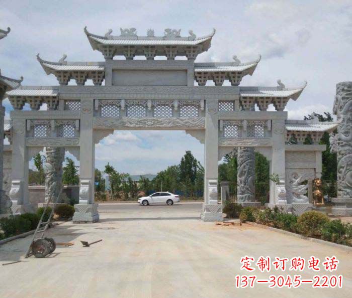 湖南大型村口牌坊石雕